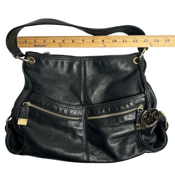 Michael Kors Handbag  Satchel Black Leather Shoulderbag Tote - Picture 6 of 16